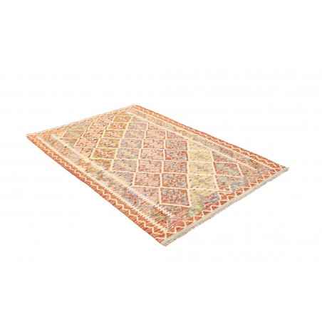 Tappeto Kilim Afghanistan marrone giallo 130x184