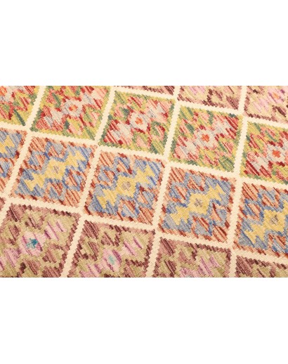 Tappeto Kilim Afghanistan marrone giallo 130x184