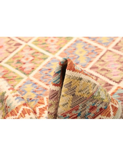 Tappeto Kilim Afghanistan marrone giallo 130x184