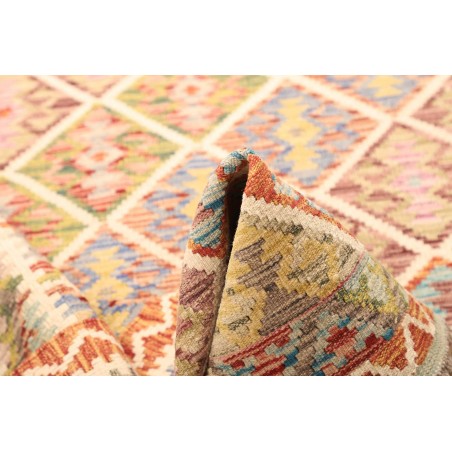 Tappeto Kilim Afghanistan marrone giallo 130x184