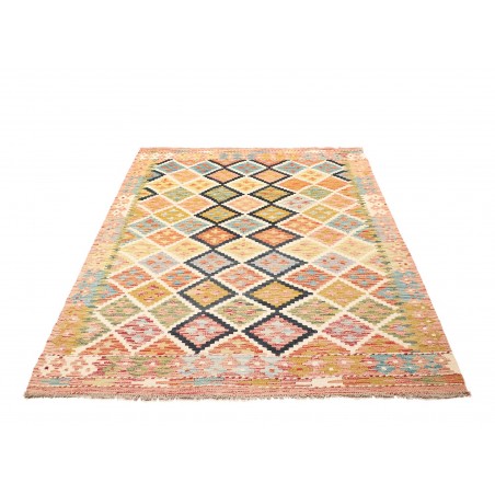 Tappeto Kilim Afghanistan giallo arancione 132x184