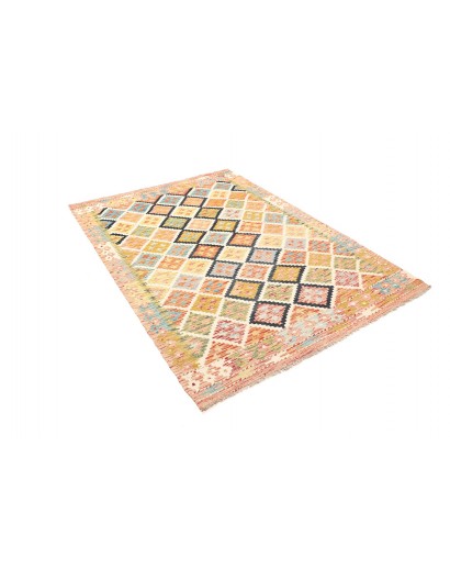 Tappeto Kilim Afghanistan giallo arancione 132x184