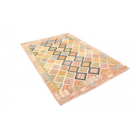 Tappeto Kilim Afghanistan giallo arancione 132x184