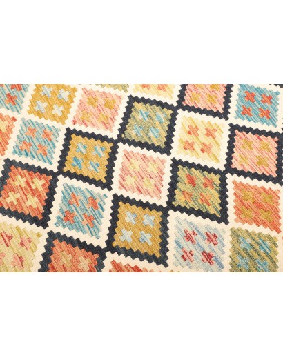 Tappeto Kilim Afghanistan giallo arancione 132x184