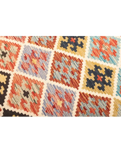Tappeto Kilim Afghanistan giallo marrone 112x175