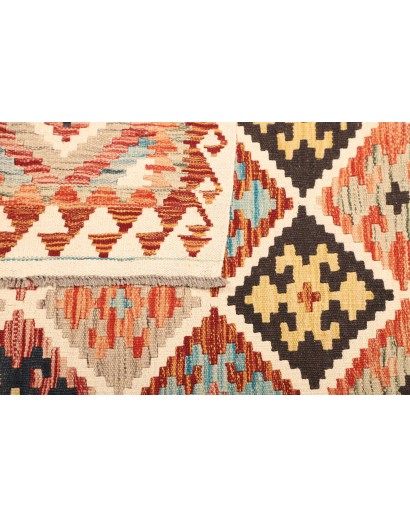 Tappeto Kilim Afghanistan giallo marrone 112x175