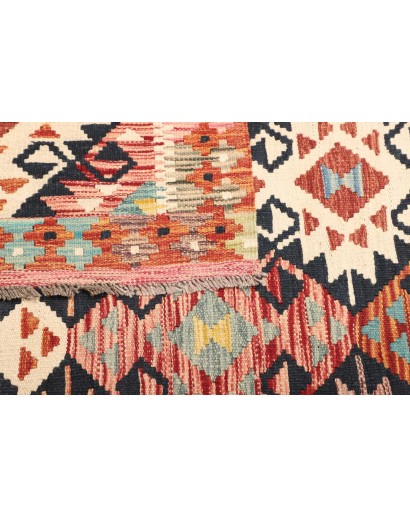 Tappeto Kilim Afghanistan giallo grigio 122x183
