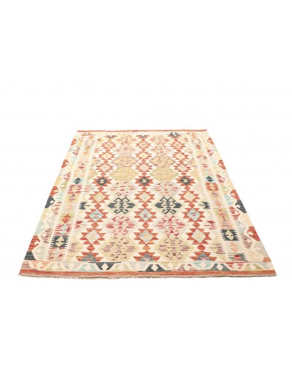 Tappeto Kilim Afghanistan giallo azzurro 130x185
