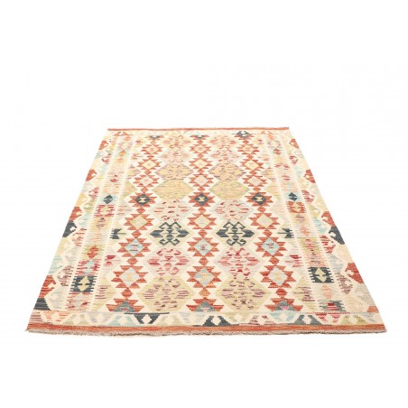 Tappeto Kilim Afghanistan giallo azzurro 130x185