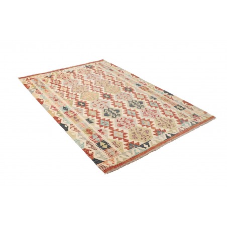 Tappeto Kilim Afghanistan giallo azzurro 130x185