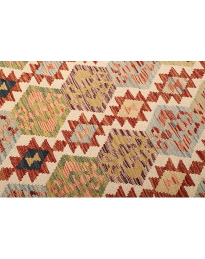 Tappeto Kilim Afghanistan giallo azzurro 130x185