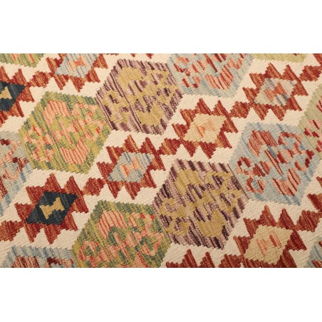 Tappeto Kilim Afghanistan giallo azzurro 130x185