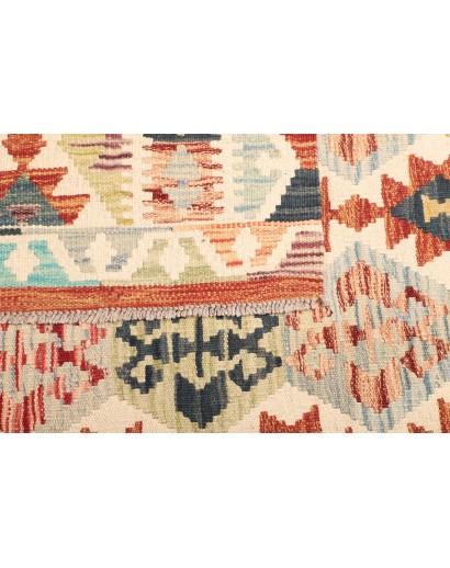 Tappeto Kilim Afghanistan giallo azzurro 130x185