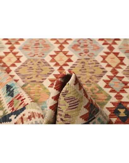 Tappeto Kilim Afghanistan giallo azzurro 130x185