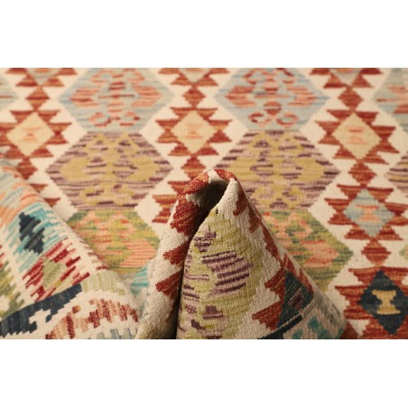 Tappeto Kilim Afghanistan giallo azzurro 130x185