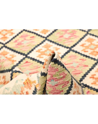 Tappeto Kilim Afghanistan giallo grigio 128x180