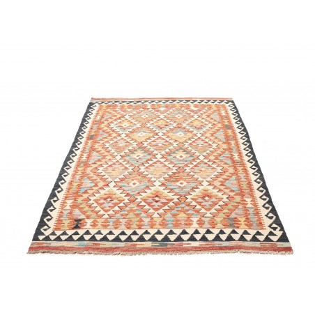 Tappeto Kilim Afghanistan giallo grigio 126x180
