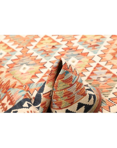 Tappeto Kilim Afghanistan giallo grigio 126x180