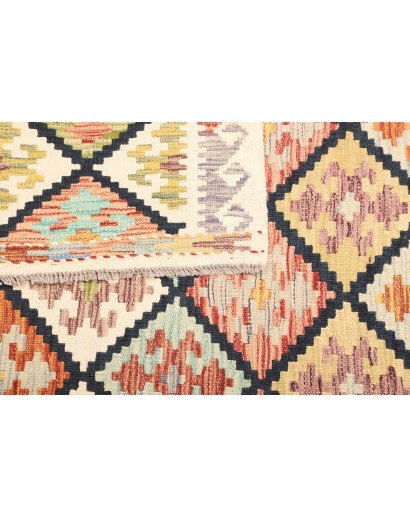 Tappeto Kilim Afghanistan giallo verde 126x182
