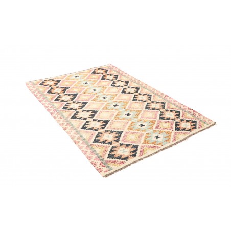 Tappeto Kilim Afghanistan giallo grigio 127x178