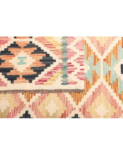 Tappeto Kilim Afghanistan giallo grigio 127x178