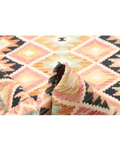Tappeto Kilim Afghanistan giallo grigio 127x178