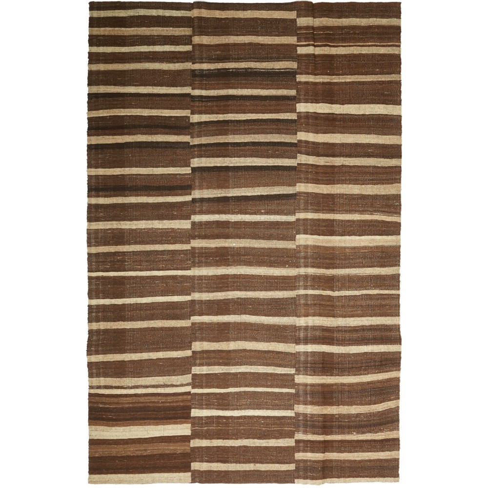 Tappeto Kilim Kavir Persia verde marrone 197x302 Tappeto Kilim Kavir Persia verde marrone 197x302