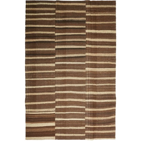 Tappeto Kilim Kavir Persia verde marrone 197x302