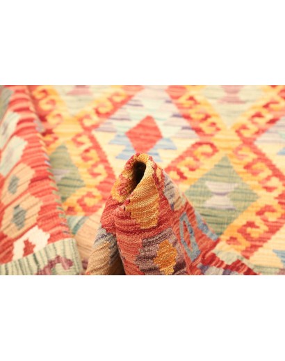 Tappeto Kilim Afghanistan marrone giallo 128x171