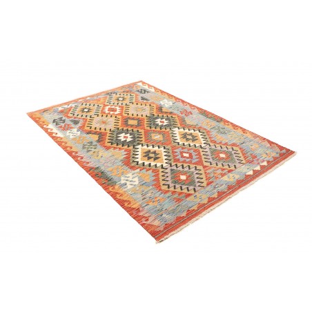 Tappeto Kilim Afghanistan marrone azzurro 125x180