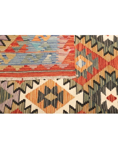 Tappeto Kilim Afghanistan marrone azzurro 125x180