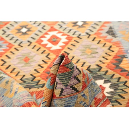 Tappeto Kilim Afghanistan marrone azzurro 125x180