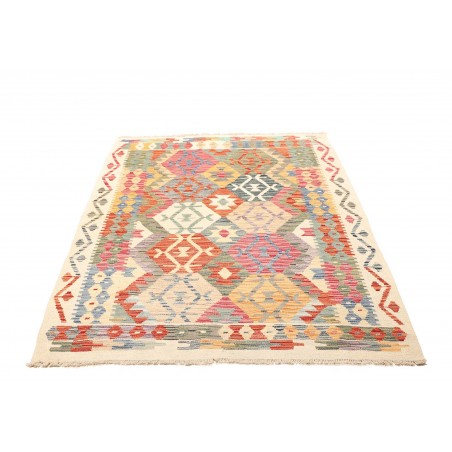 Tappeto Kilim Afghanistan beige arancione 128x180