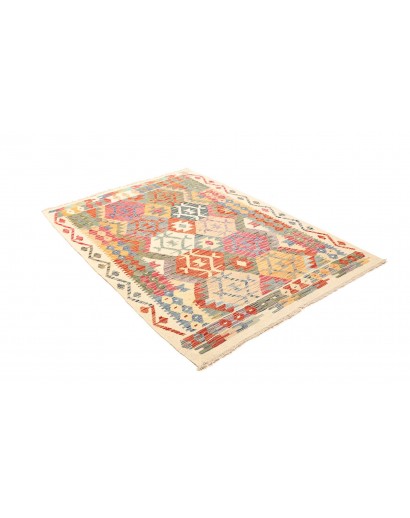 Tappeto Kilim Afghanistan beige arancione 128x180