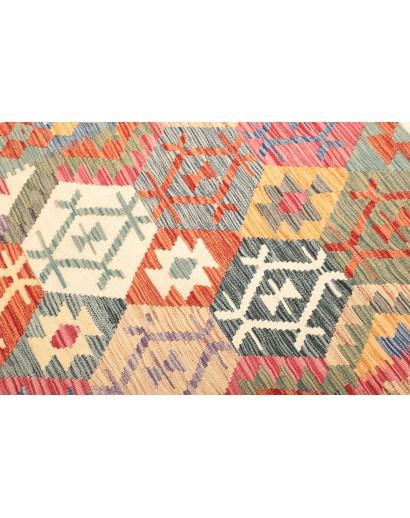 Tappeto Kilim Afghanistan beige arancione 128x180