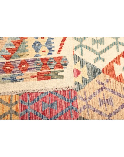 Tappeto Kilim Afghanistan beige arancione 128x180