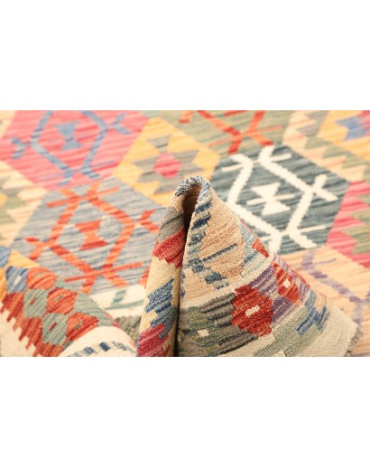 Tappeto Kilim Afghanistan beige arancione 128x180