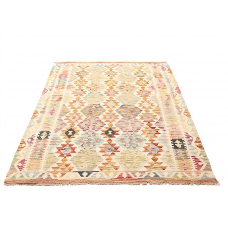 Tappeto Kilim Afghanistan giallo arancione 129x184