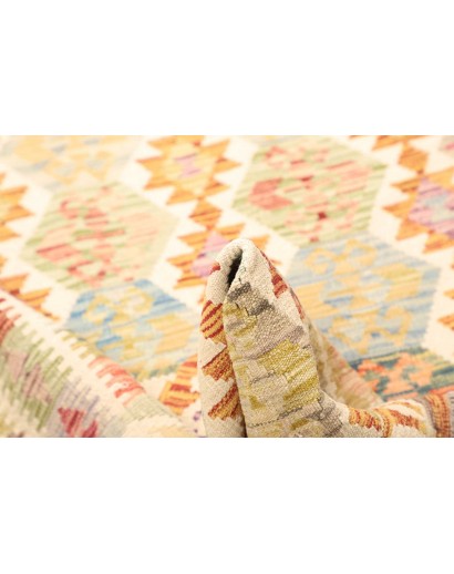 Tappeto Kilim Afghanistan giallo arancione 129x184