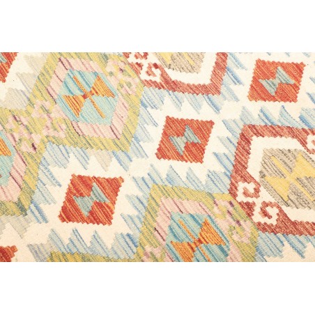 Tappeto Kilim Afghanistan bianco rosso 124x184