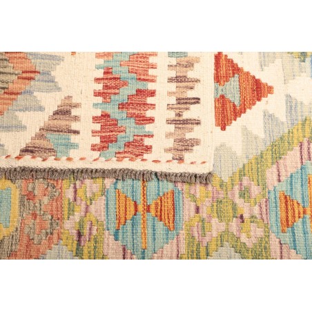 Tappeto Kilim Afghanistan bianco rosso 124x184
