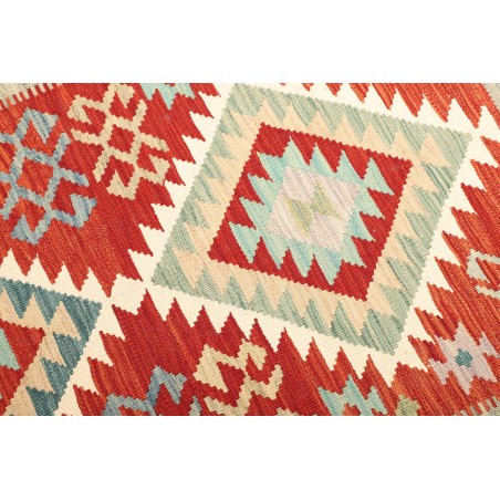 Tappeto Kilim Afghanistan bianco rosso 129x170