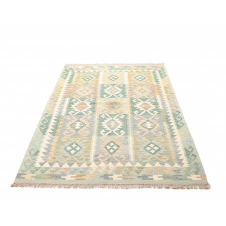 Tappeto Kilim Afghanistan bianco verde 120x180