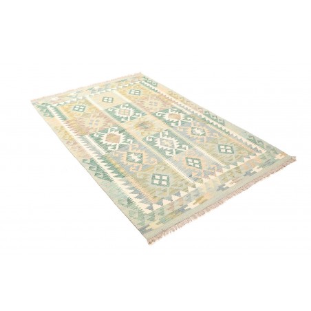 Tappeto Kilim Afghanistan bianco verde 120x180