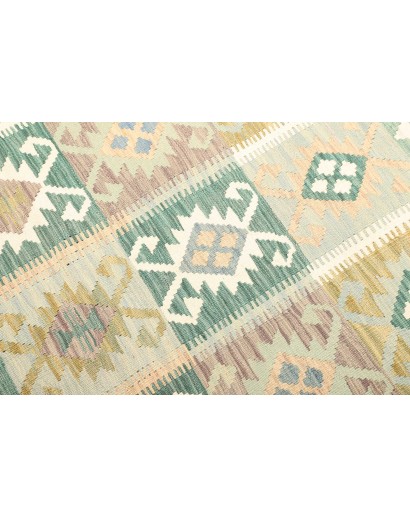 Tappeto Kilim Afghanistan bianco verde 120x180