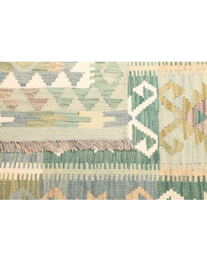 Tappeto Kilim Afghanistan bianco verde 120x180