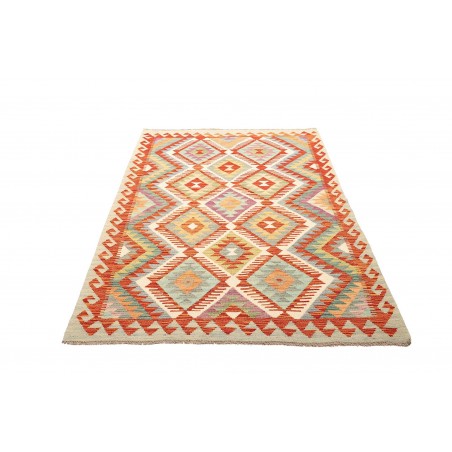 Tappeto Kilim Afghanistan bianco arancione 123x185