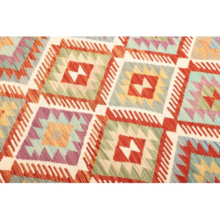 Tappeto Kilim Afghanistan bianco arancione 123x185