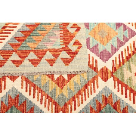 Tappeto Kilim Afghanistan bianco arancione 123x185