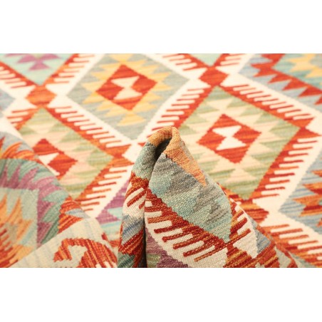 Tappeto Kilim Afghanistan bianco arancione 123x185
